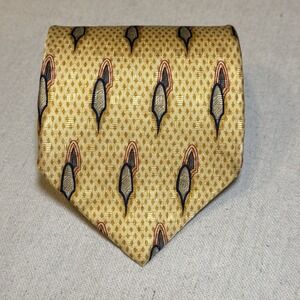 JZ Richards Double Black‎ 100% Silk Luxury Business Gold Geometric Tie 9185-1